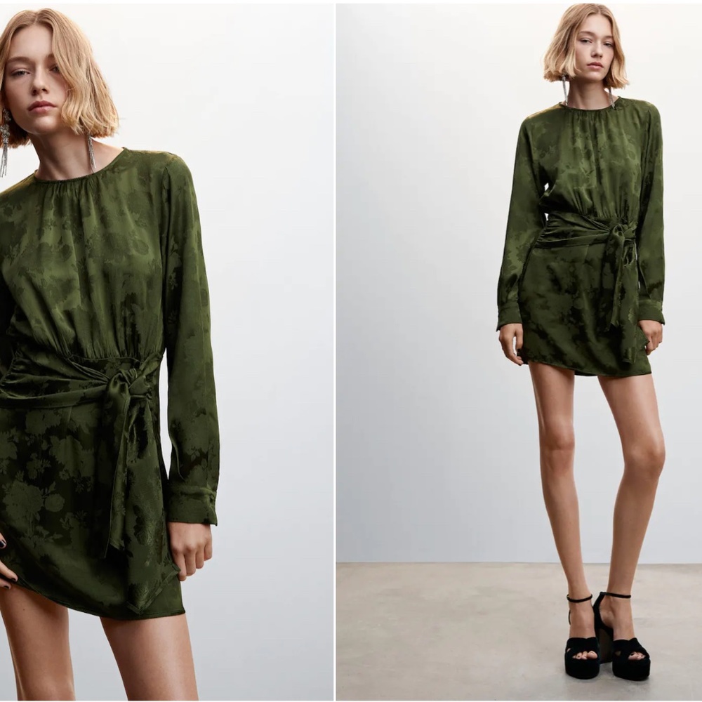 dark green Mango dress